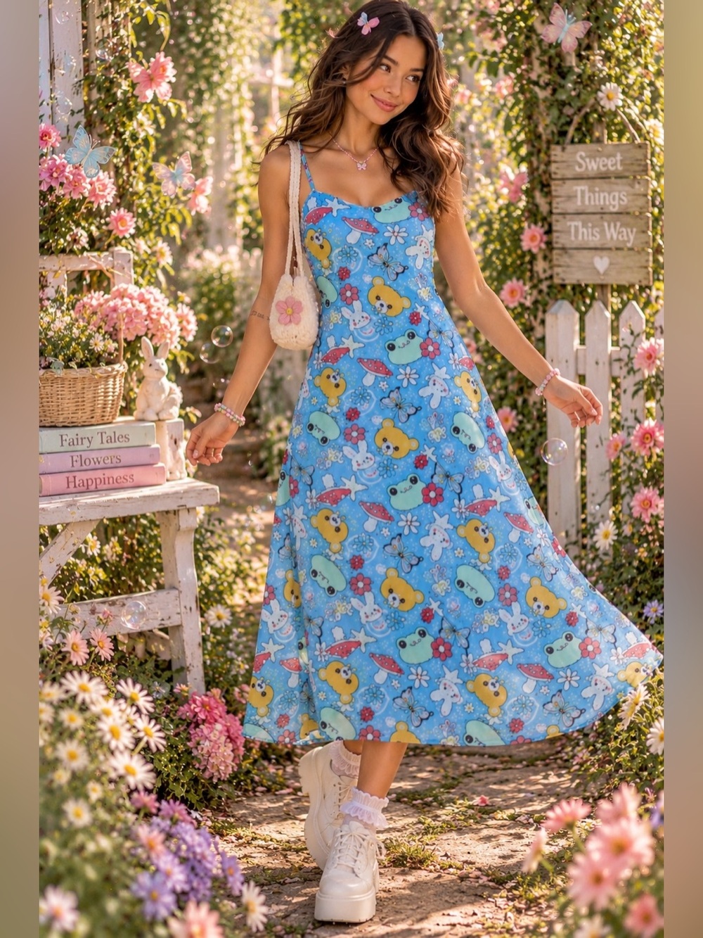 Sweet Society Colorful Critter Mesh Midaxi Dress Hot Topic  Fairycore